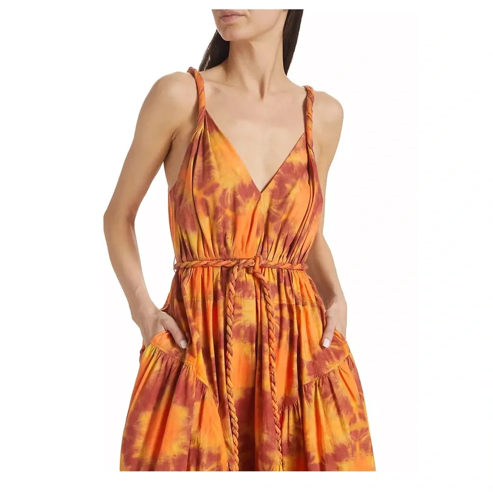 Ulla Johnson Valentina Braided Tie-Belt Midi Dress - Picture 4 of 16